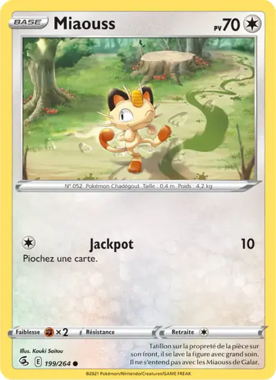 Image de la carte Pokemon Miaouss 199/264