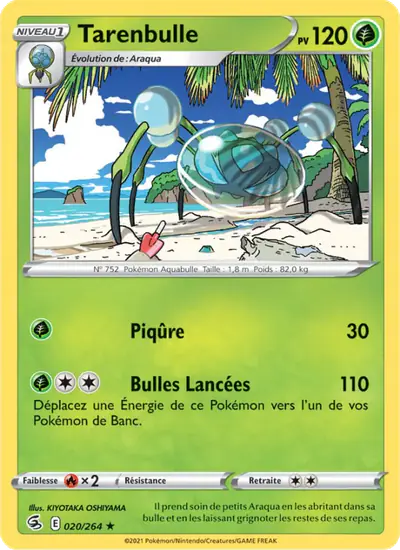 Image de la carte Pokemon Tarenbulle 020/264