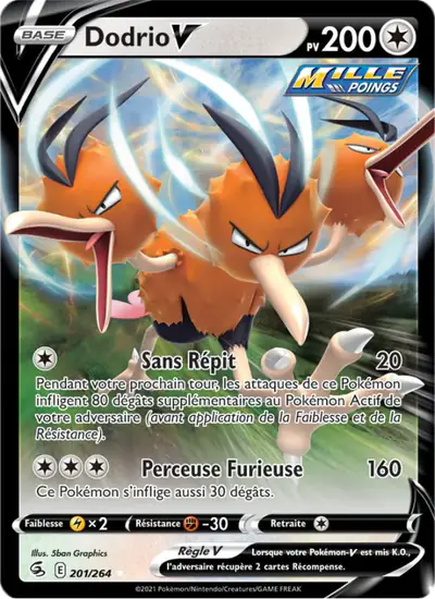 Image de la carte Pokemon Dodrio V 201/264