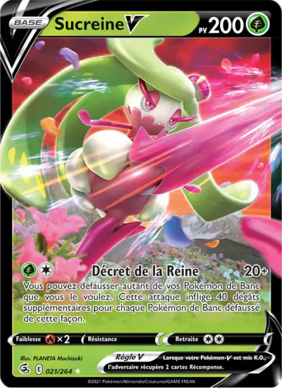 Image de la carte Pokemon Sucreine V 021/264