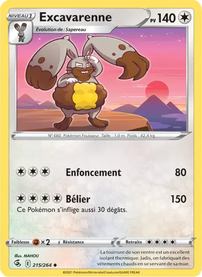 Image de la carte Pokemon Excavarenne 215/264