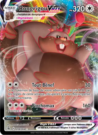 Image de la carte Pokemon Rongrigou VMAX 218/264