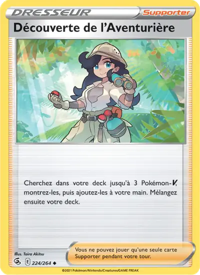 Image de la carte Pokemon Découverte de l'Aventurière 224/264
