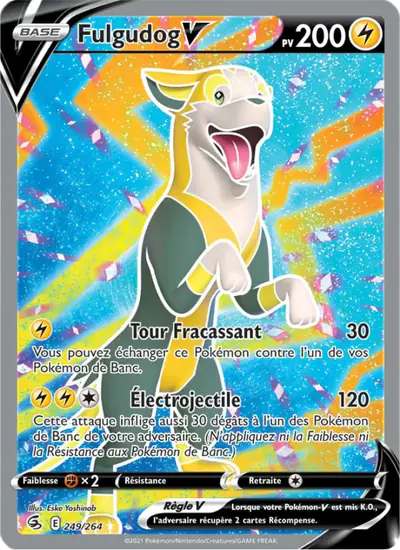 Image de la carte Pokemon Fulgudog V 249/264