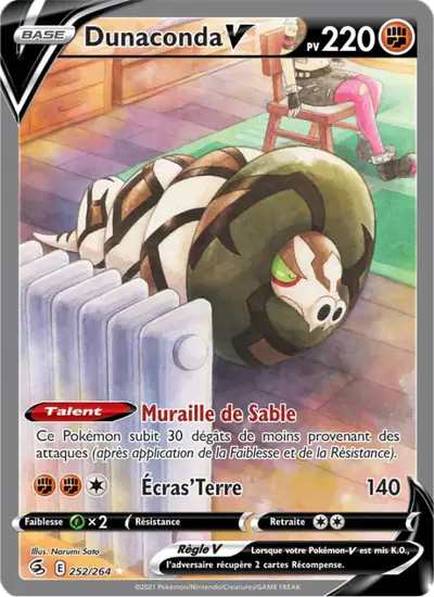 Image de la carte Pokemon Dunaconda V 252/264