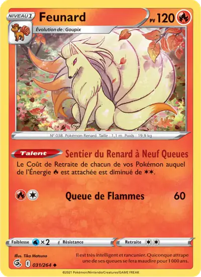 Image de la carte Pokemon Feunard 031/264