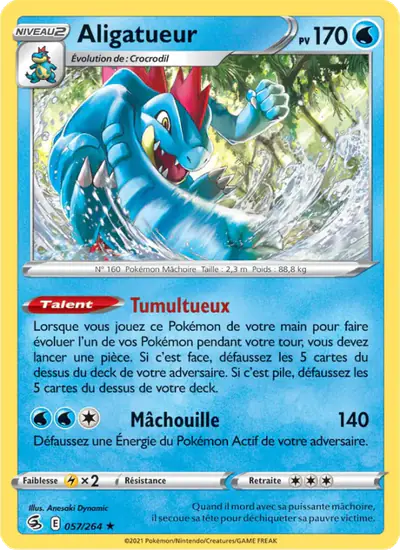 Image de la carte Pokemon Aligatueur 057/264