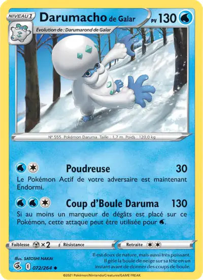 Image de la carte Pokemon Darumacho de Galar 072/264