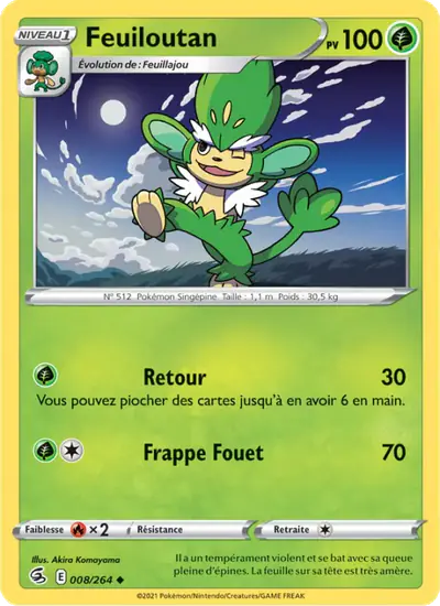 Image de la carte Pokemon Feuiloutan 008/264