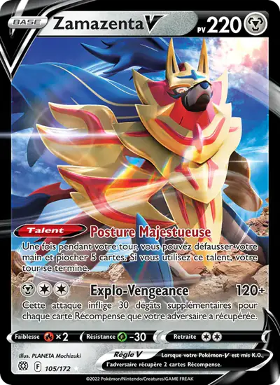 Image de la carte Pokemon Zamazenta V 105/172