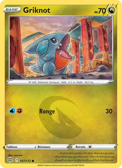 Image de la carte Pokemon Griknot 107/172