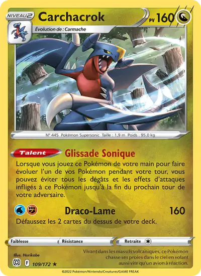 Image de la carte Pokemon Carchacrok 109/172