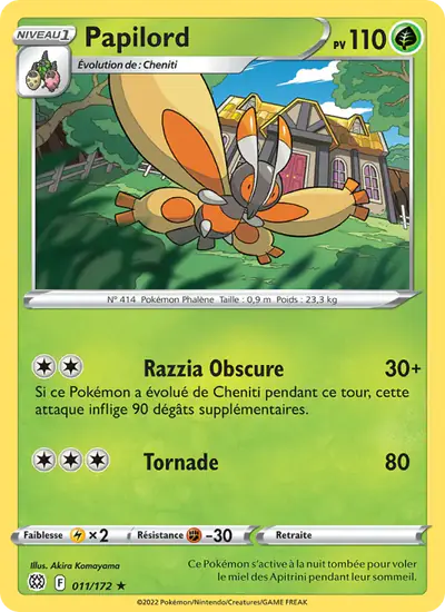 Image de la carte Pokemon Papilord 011/172