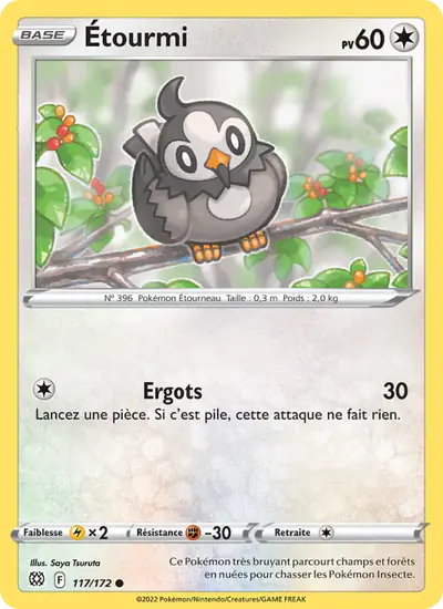 Image de la carte Pokemon Étourmi 117/172