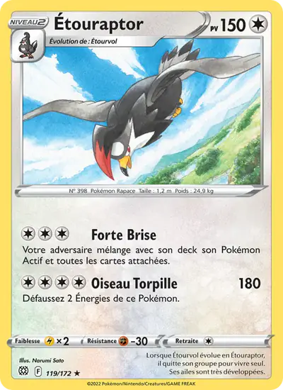 Image de la carte Pokemon Étouraptor 119/172