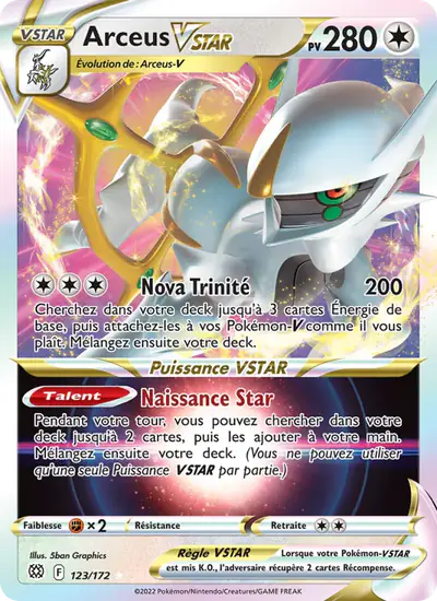 Image de la carte Pokemon Arceus VSTAR 123/172