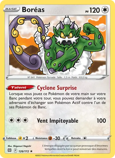 Image de la carte Pokemon Boréas 126/172