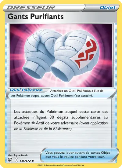 Image de la carte Pokemon Gants Purifiants 136/172