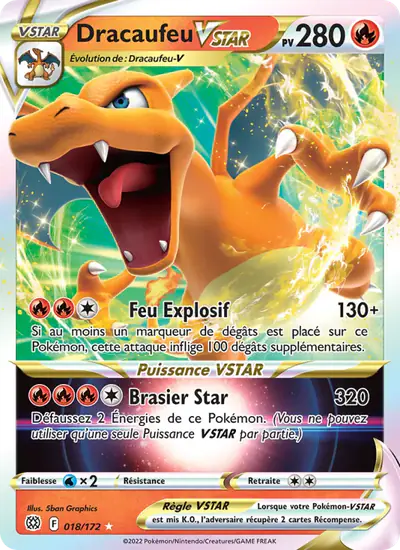 Image de la carte Pokemon Dracaufeu VSTAR 018/172