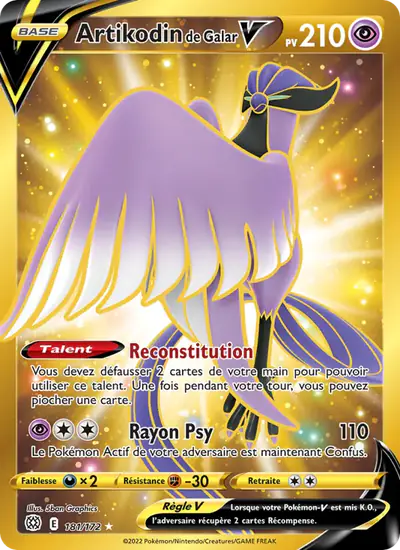 Image de la carte Pokemon Artikodin de Galar V 181/172