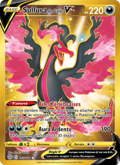 Image de la carte Pokemon Sulfura de Galar V 183/172