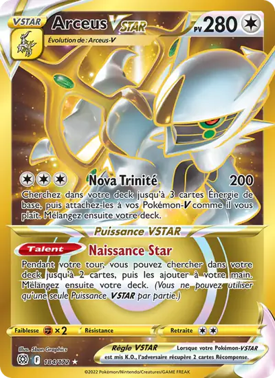 Image de la carte Pokemon Arceus VSTAR 184/172