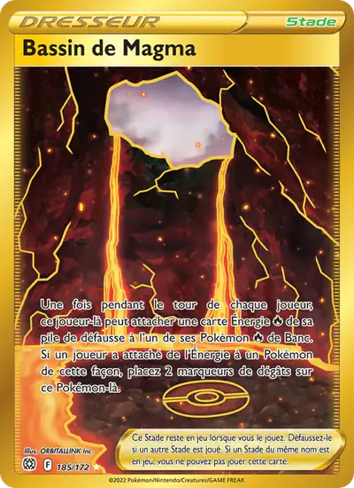 Image de la carte Pokemon Bassin de Magma 185/172