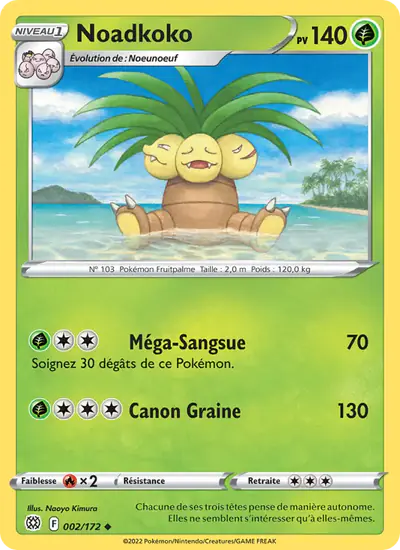 Image de la carte Pokemon Noadkoko 002/172
