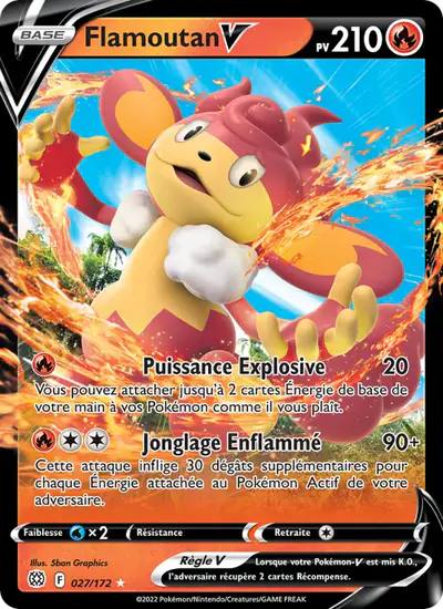 Image de la carte Pokemon Flamoutan V 027/172