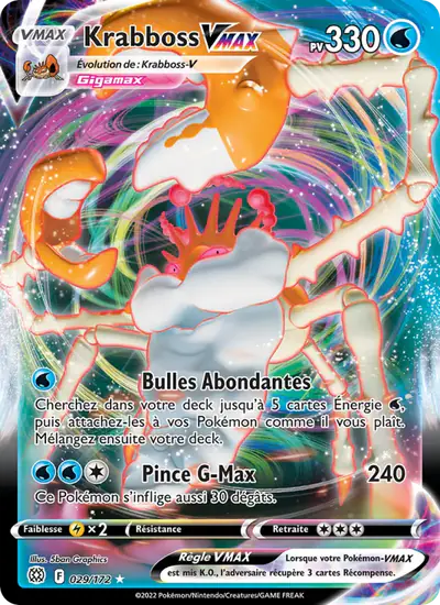Image de la carte Pokemon Krabboss VMAX 029/172