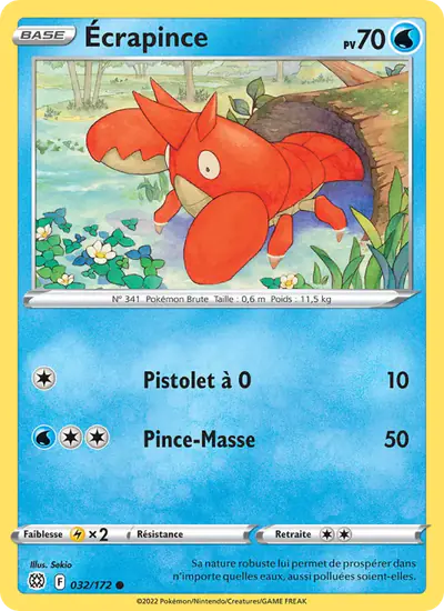 Image de la carte Pokemon Écrapince 032/172