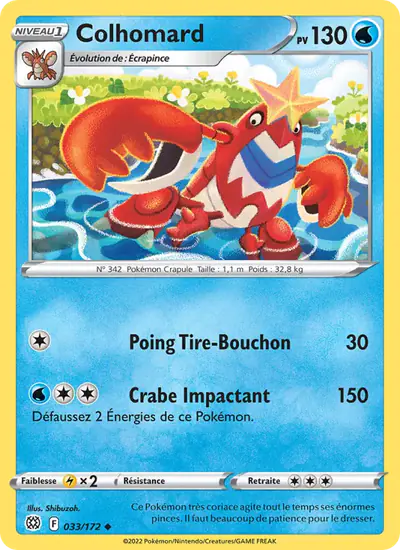 Image de la carte Pokemon Colhomard 033/172