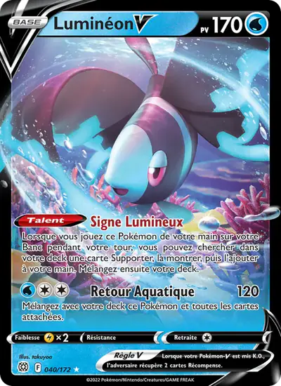 Image de la carte Pokemon Luminéon V 040/172