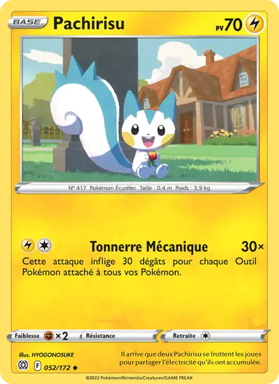 Image de la carte Pokemon Pachirisu 052/172