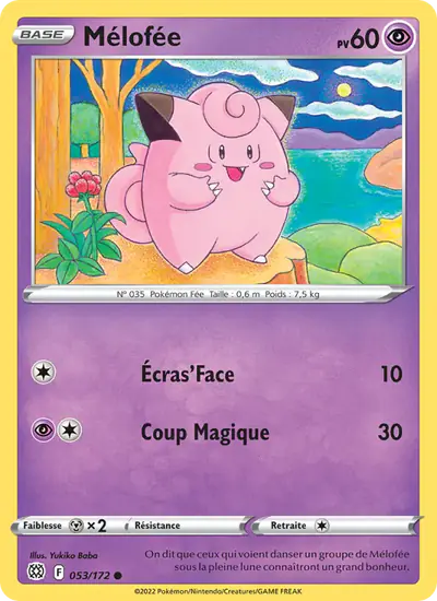Image de la carte Pokemon Mélofée 053/172
