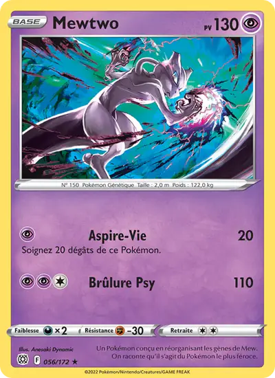 Image de la carte Pokemon Mewtwo 056/172