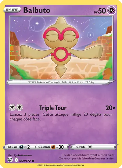 Image de la carte Pokemon Balbuto 058/172