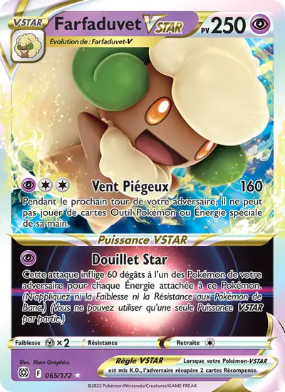 Image de la carte Pokemon Farfaduvet VSTAR 065/172