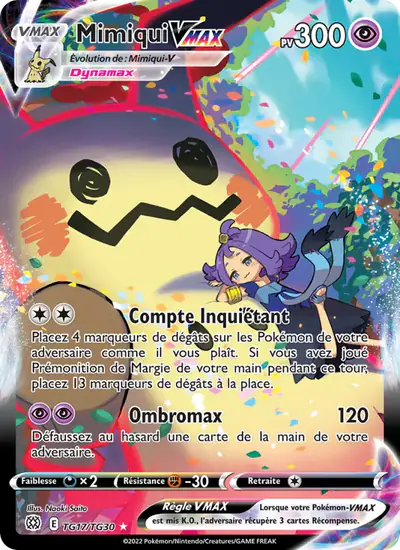 Image de la carte Pokemon Mimiqui VMAX TG17/172