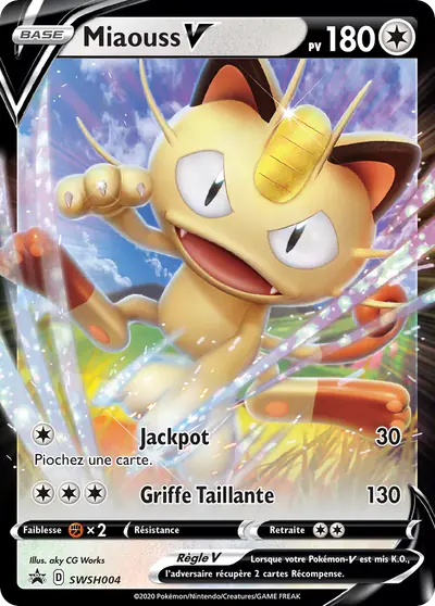 Image de la carte Pokemon Miaouss V SWSH004/184