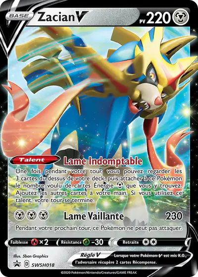 Image de la carte Pokemon Zacian V SWSH018/184