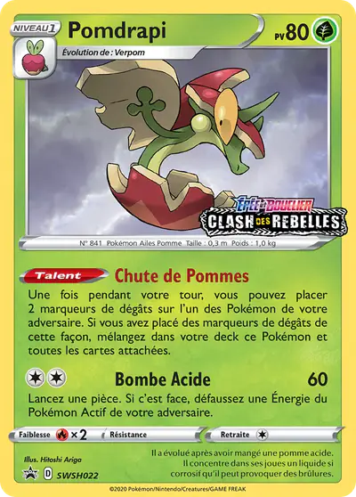 Image de la carte Pokemon Pomdrapi SWSH022/184