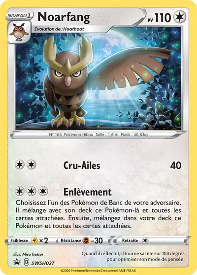 Image de la carte Pokemon Noarfang SWSH027/184