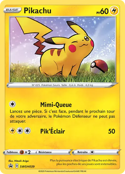 Image de la carte Pokemon Pikachu SWSH039/184
