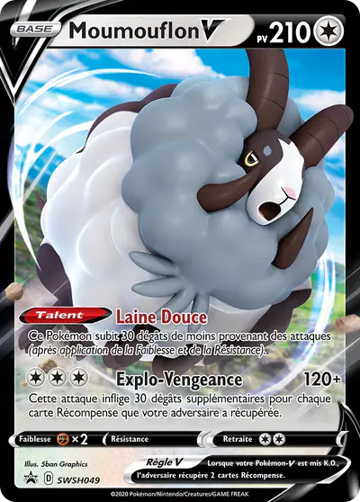 Image de la carte Pokemon Moumouflon V SWSH049/184