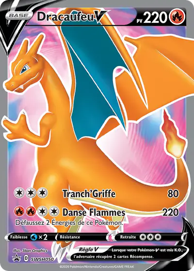 Image de la carte Pokemon Dracaufeu V SWSH050/184