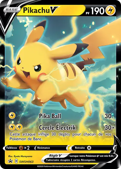 Image de la carte Pokemon Pikachu V SWSH063/184