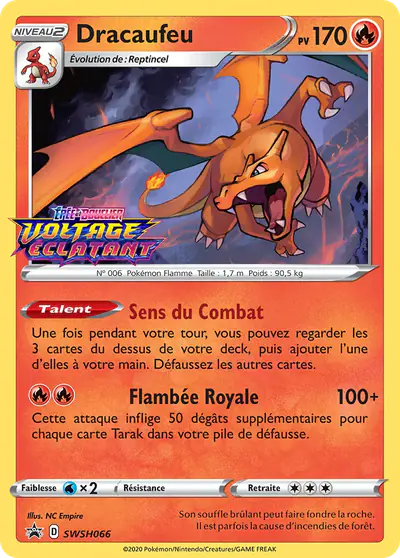 Image de la carte Pokemon Dracaufeu SWSH066/184