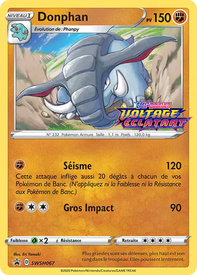 Image de la carte Pokemon Donphan SWSH067/184