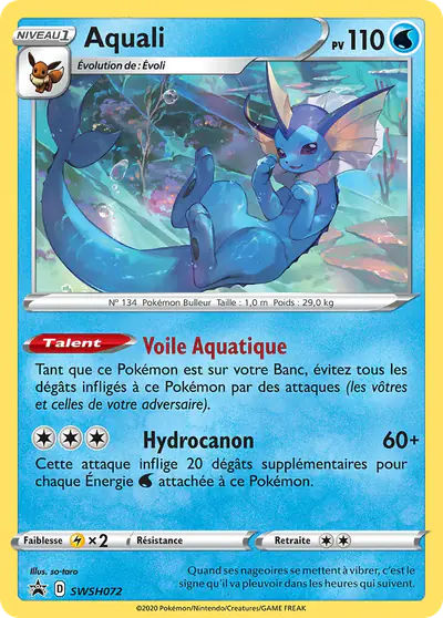 Image de la carte Pokemon Aquali SWSH072/184